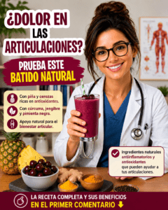 Batido de piña, cerezas y cúrcuma para cuidar las articulaciones