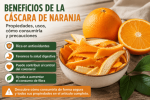 Beneficios de la cáscara de naranja: propiedades, usos, cómo consumirla y precauciones