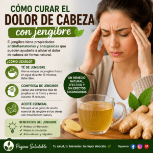 Agua de jengibre para el dolor de cabeza: beneficios y cómo prepararla