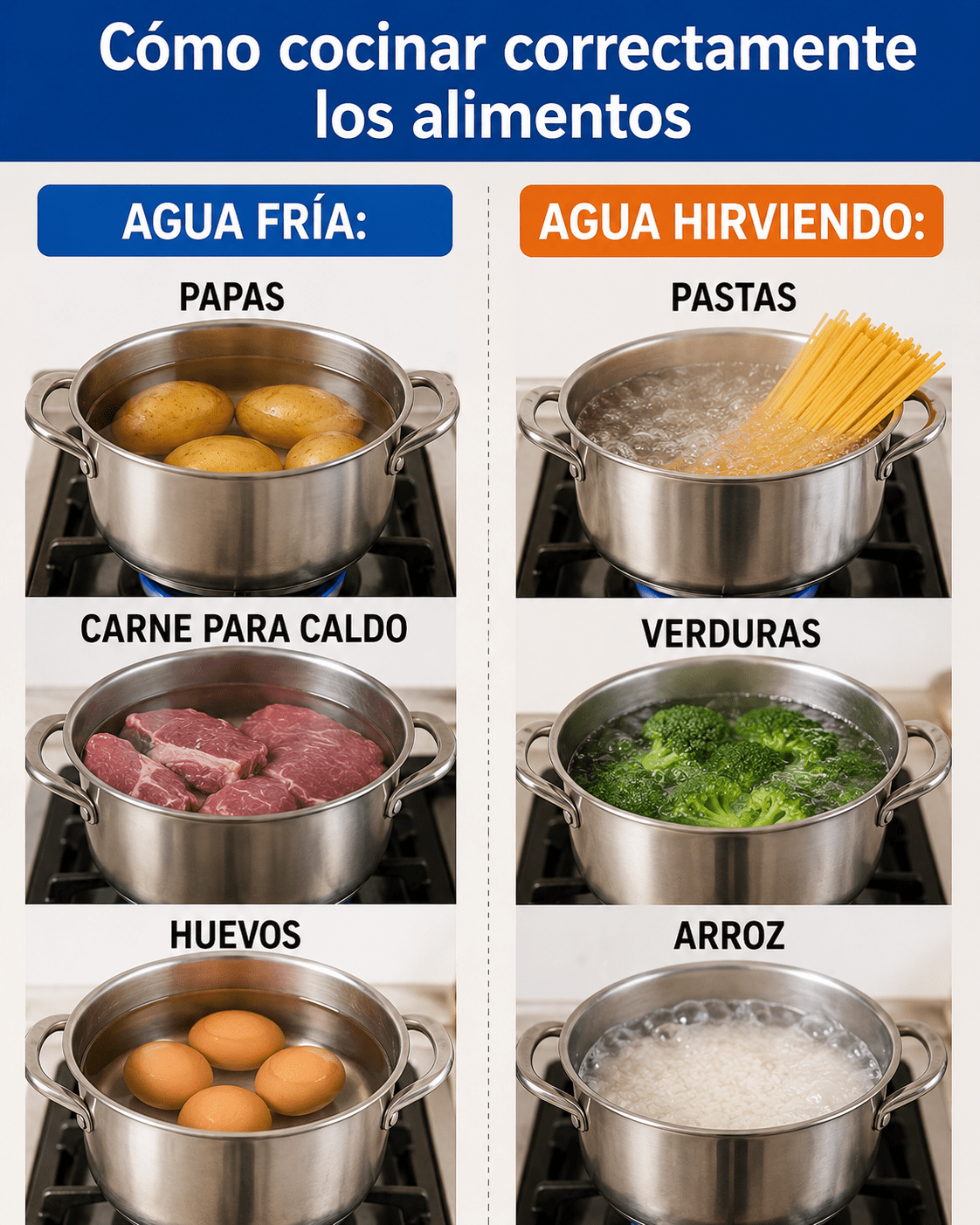 cocinar los alimentos Cómo cocinar correctamente los alimentos